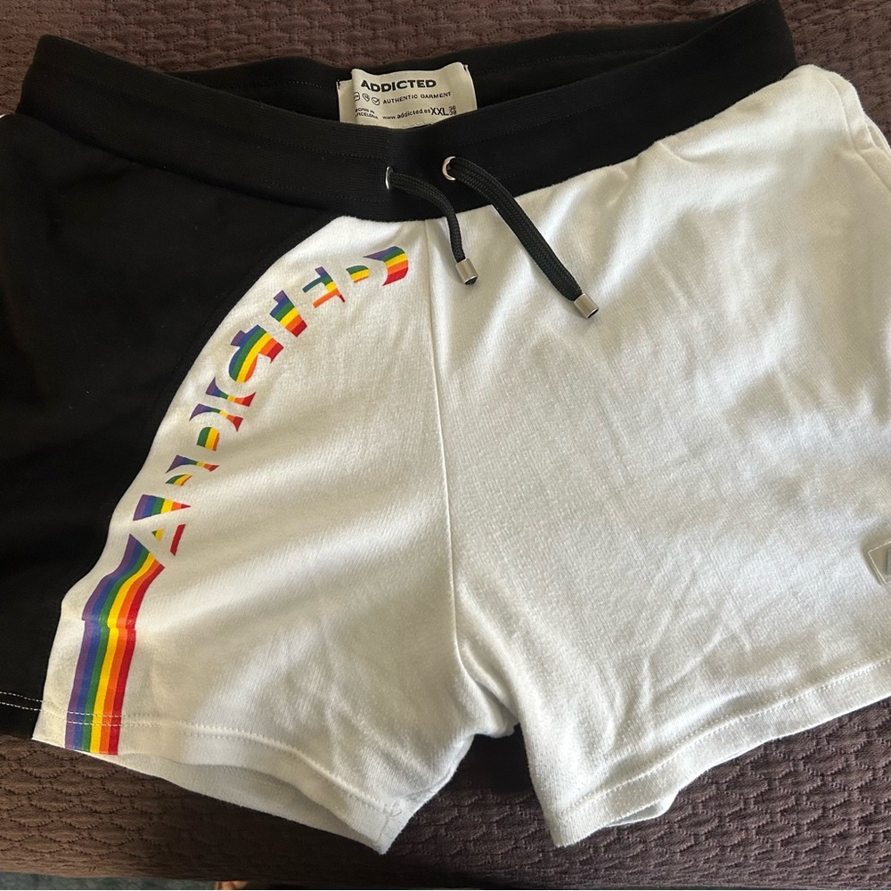 Men’s Black and White Shorts by Addicted
